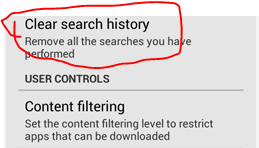 Clear search history